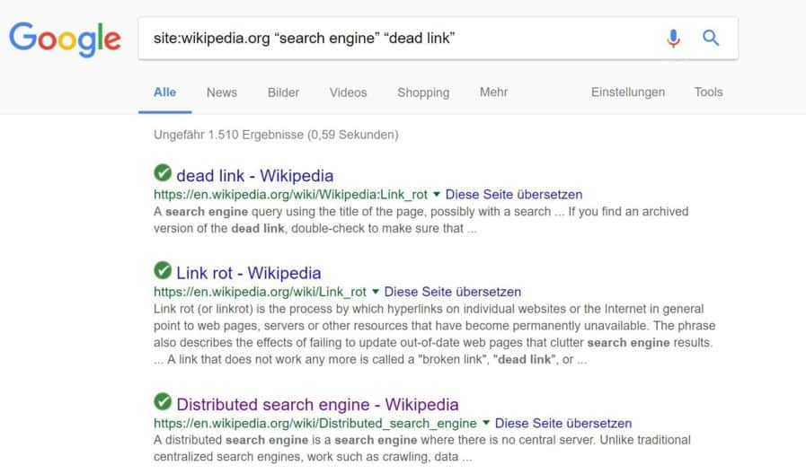 Anh chị em xem ảnh 8 nhé! Cùng xem kết quả hiển thị khi tìm kiếm: site:wikipedia.org “Search engine” “dead link”