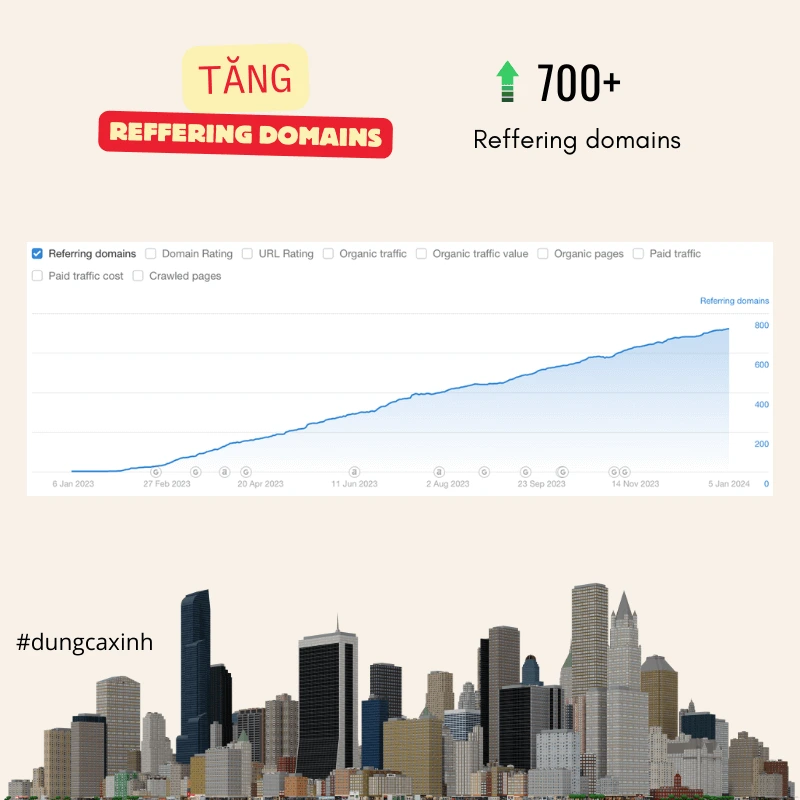 SEO Case Study - Có tự nhiên hơn 700 Referring Domains xin 01