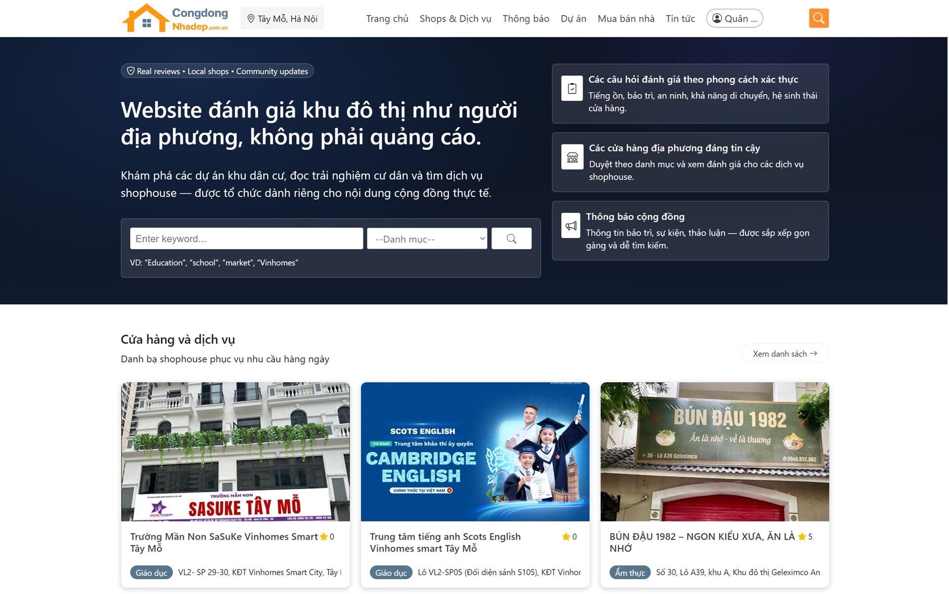 Theme website BĐS NestLife