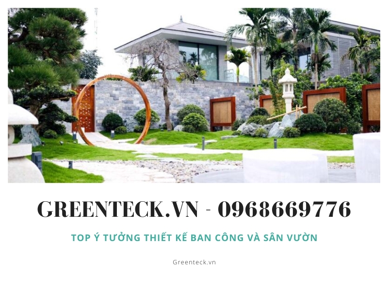 Mẫu thiết kế sân vườn đẹp đơn giản phong cách Nhật Bản