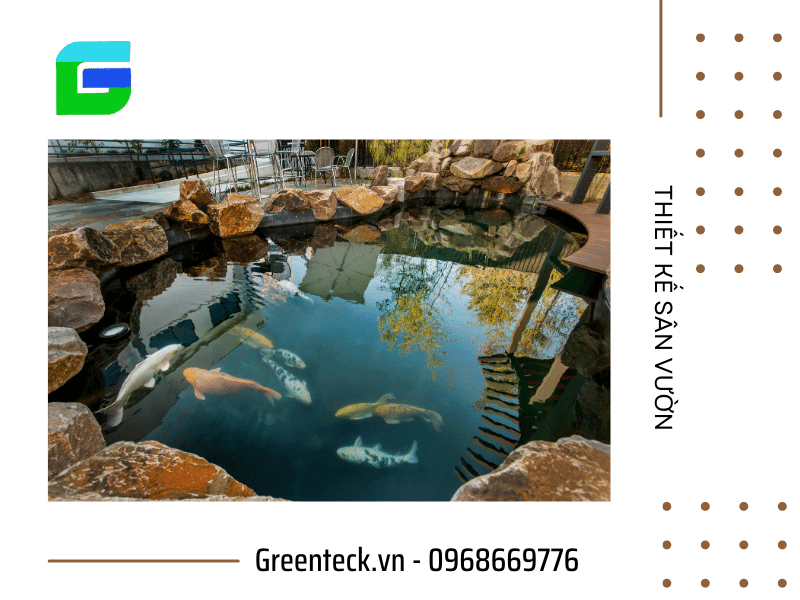 Sân vườn nhỏ nhưng đầy phong cách - kết hợp hoàn hảo với hồ cá Koi Nhật Bản