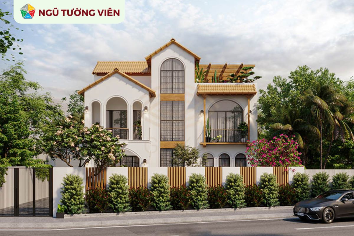 Cảnh quan sân vườn đẹp Indochine: Hòa quyện vẻ đẹp Đông - Tây