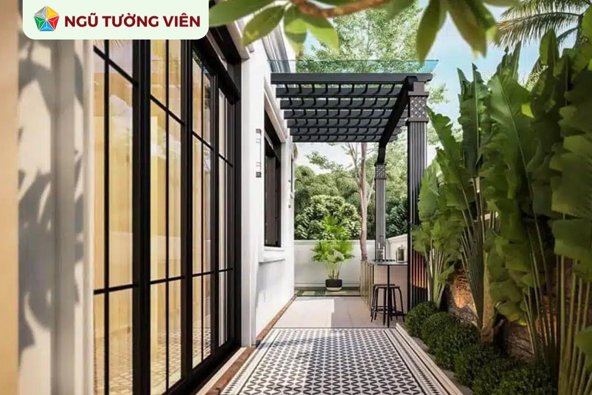 Cảnh quan sân vườn đẹp Indochine: Hòa quyện vẻ đẹp Đông - Tây