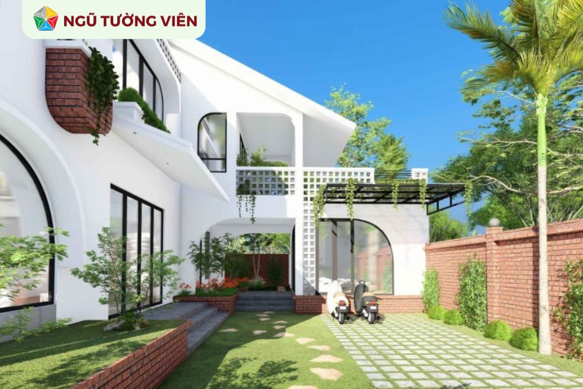 Cảnh quan sân vườn đẹp Indochine: Hòa quyện vẻ đẹp Đông - Tây