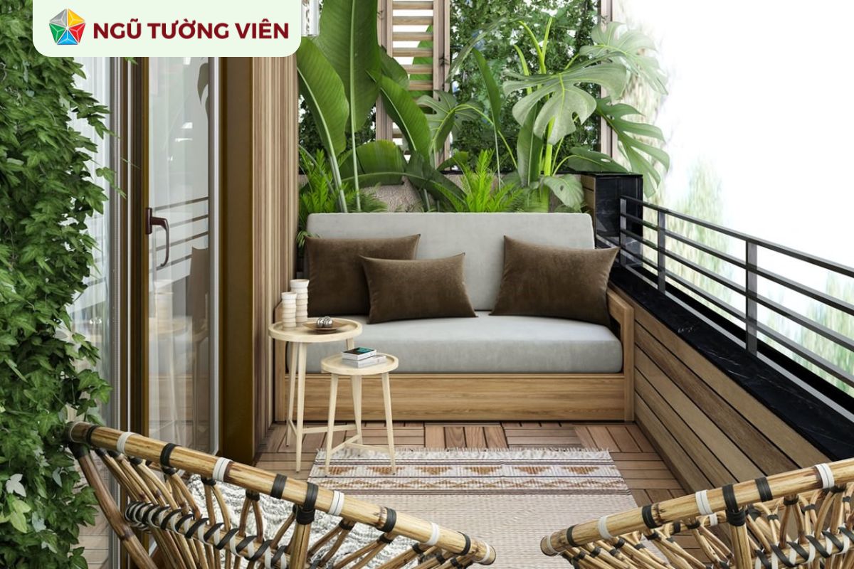 Cảnh quan sân vườn đẹp: Mẫu tiểu cảnh ban công hiện đại