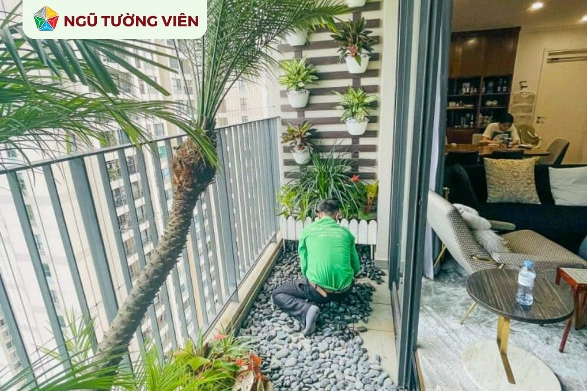 Cảnh quan sân vườn đẹp: Mẫu tiểu cảnh ban công hiện đại