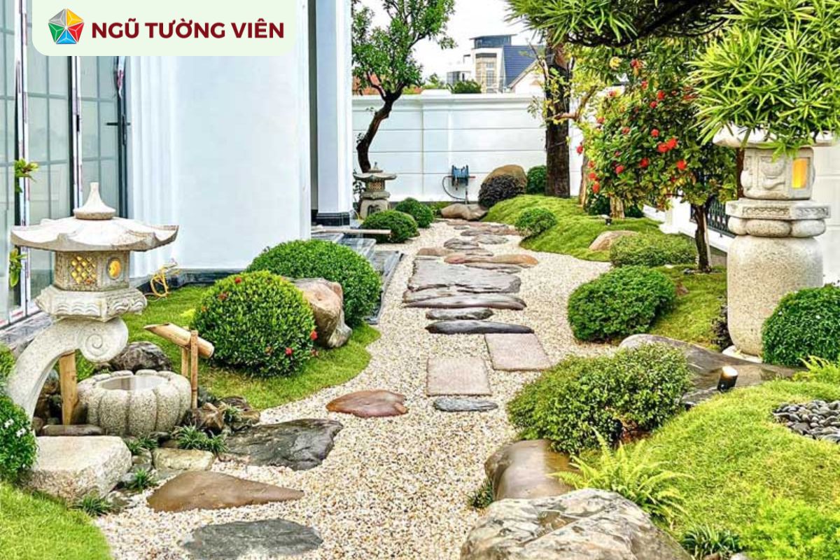 Cảnh quan sân vườn đẹp: Ý tưởng sáng tạo lối đi bằng đá