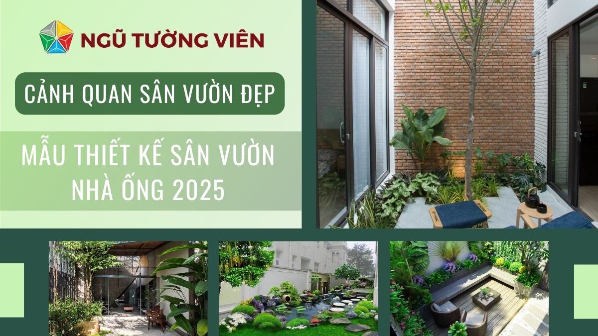 Cảnh quan sân vườn đẹp: Mẫu thiết kế sân vườn nhà ống 2025