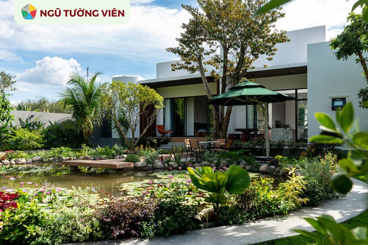 Cảnh quan sân vườn đẹp: Mẫu thiết kế nhà vườn 1 tầng