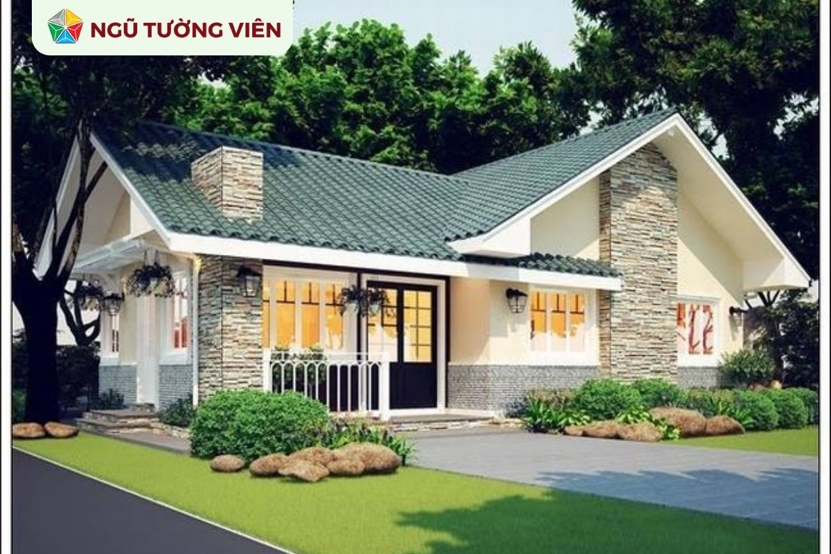 Cảnh quan sân vườn đẹp: Mẫu thiết kế nhà vườn 1 tầng