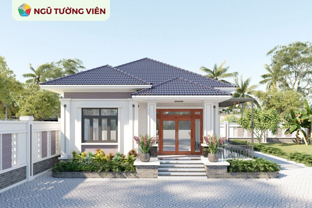 Cảnh quan sân vườn đẹp: Mẫu thiết kế nhà vườn 1 tầng