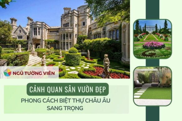 Cảnh quan sân vườn đẹp: Phong cách biệt thự châu Âu sang trọng