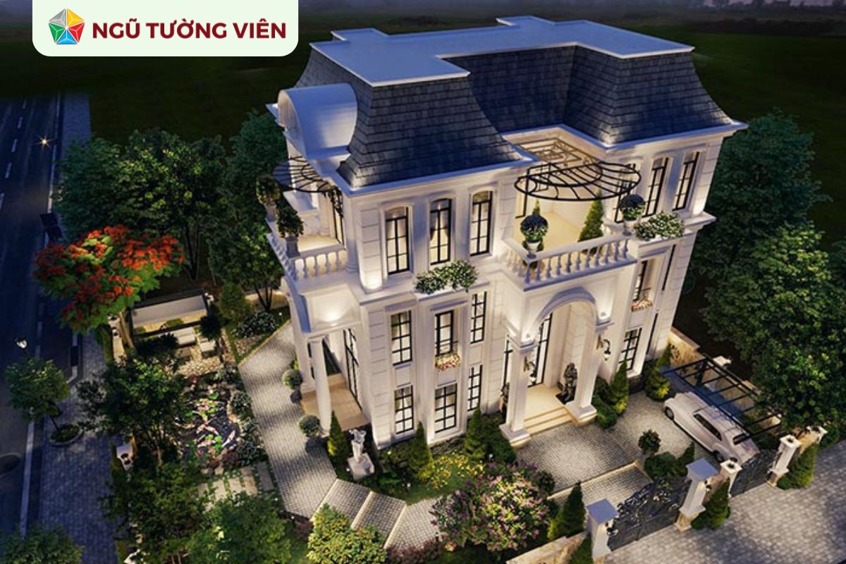 Cảnh quan sân vườn đẹp: Phong cách biệt thự châu Âu sang trọng