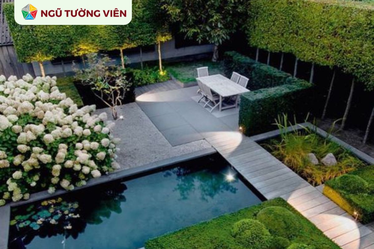 Cảnh quan sân vườn đẹp: Phong cách biệt thự châu Âu sang trọng