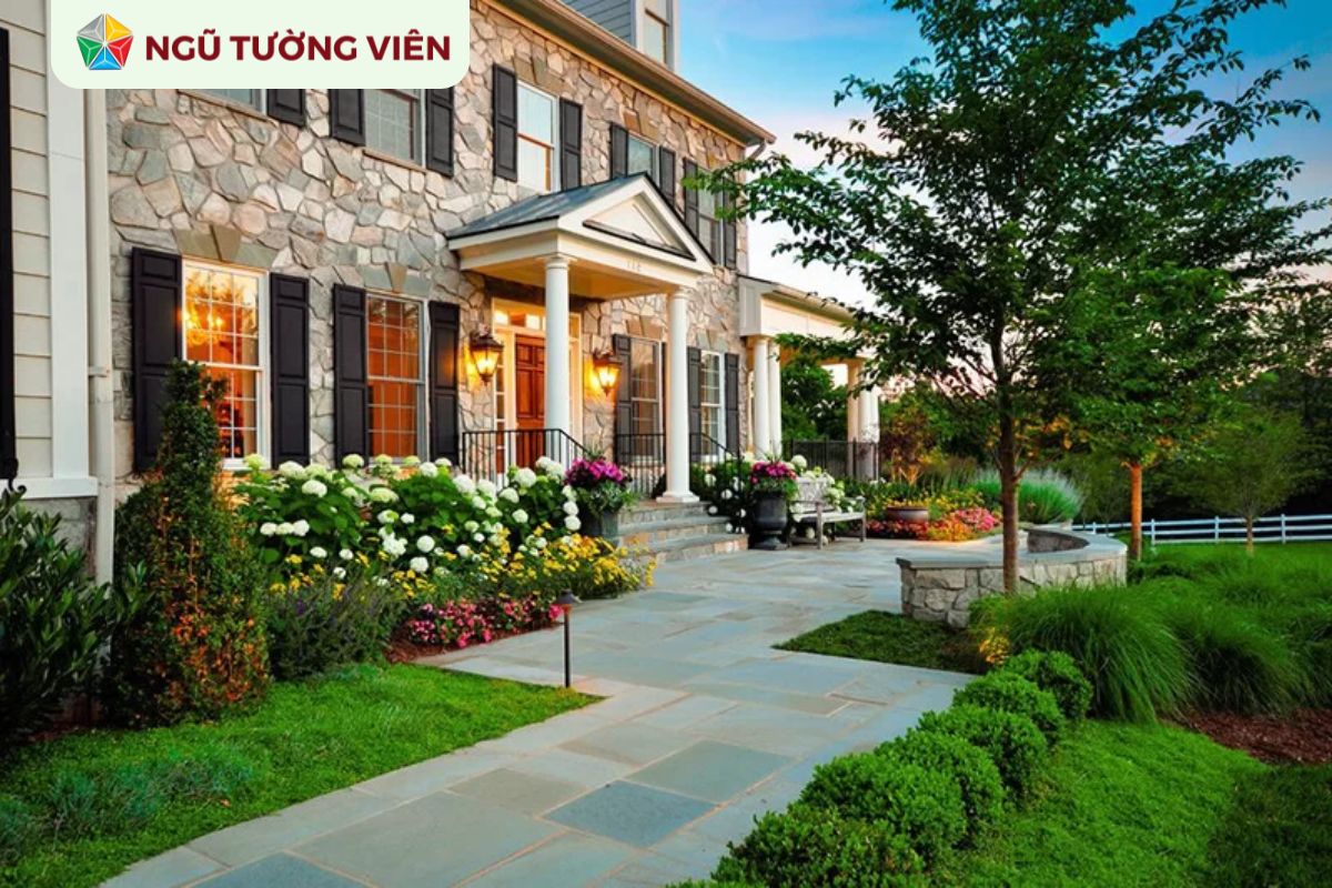 Cảnh quan sân vườn đẹp: Phong cách biệt thự châu Âu sang trọng