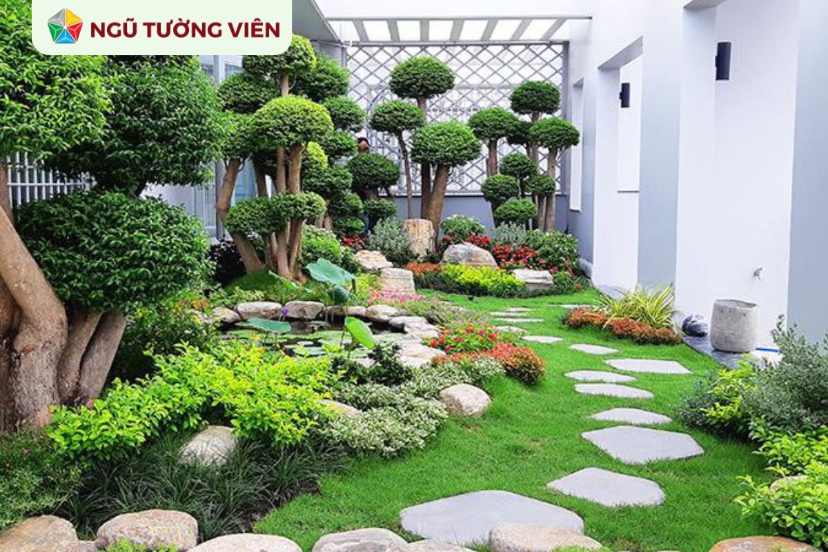 Cảnh quan sân vườn đẹp: Tạo điểm nhấn nghệ thuật với đá