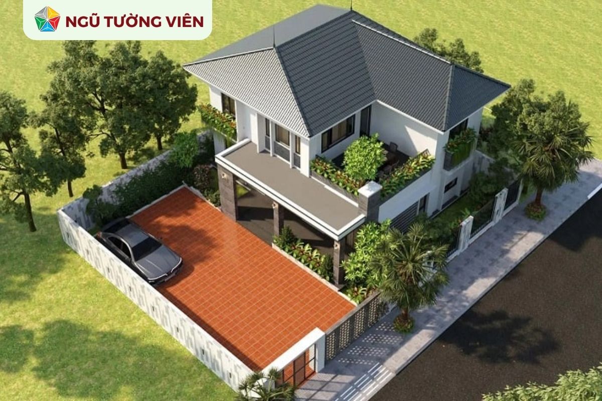 Cảnh quan sân vườn đẹp: Thiết kế nhà vườn 2 tầng đẳng cấp Cảnh quan sân vườn đẹp: Thiết kế nhà vườn 2 tầng đẳng cấp