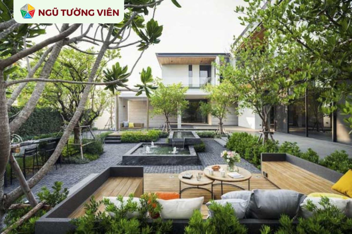 Cảnh quan sân vườn đẹp: Thiết kế nhà vườn 2 tầng đẳng cấp