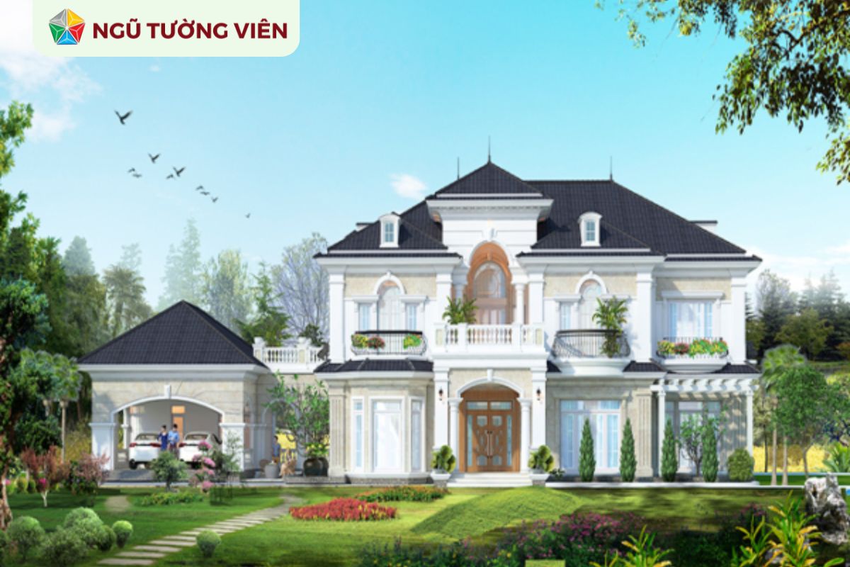 Cảnh quan sân vườn đẹp: Thiết kế nhà vườn 2 tầng đẳng cấp