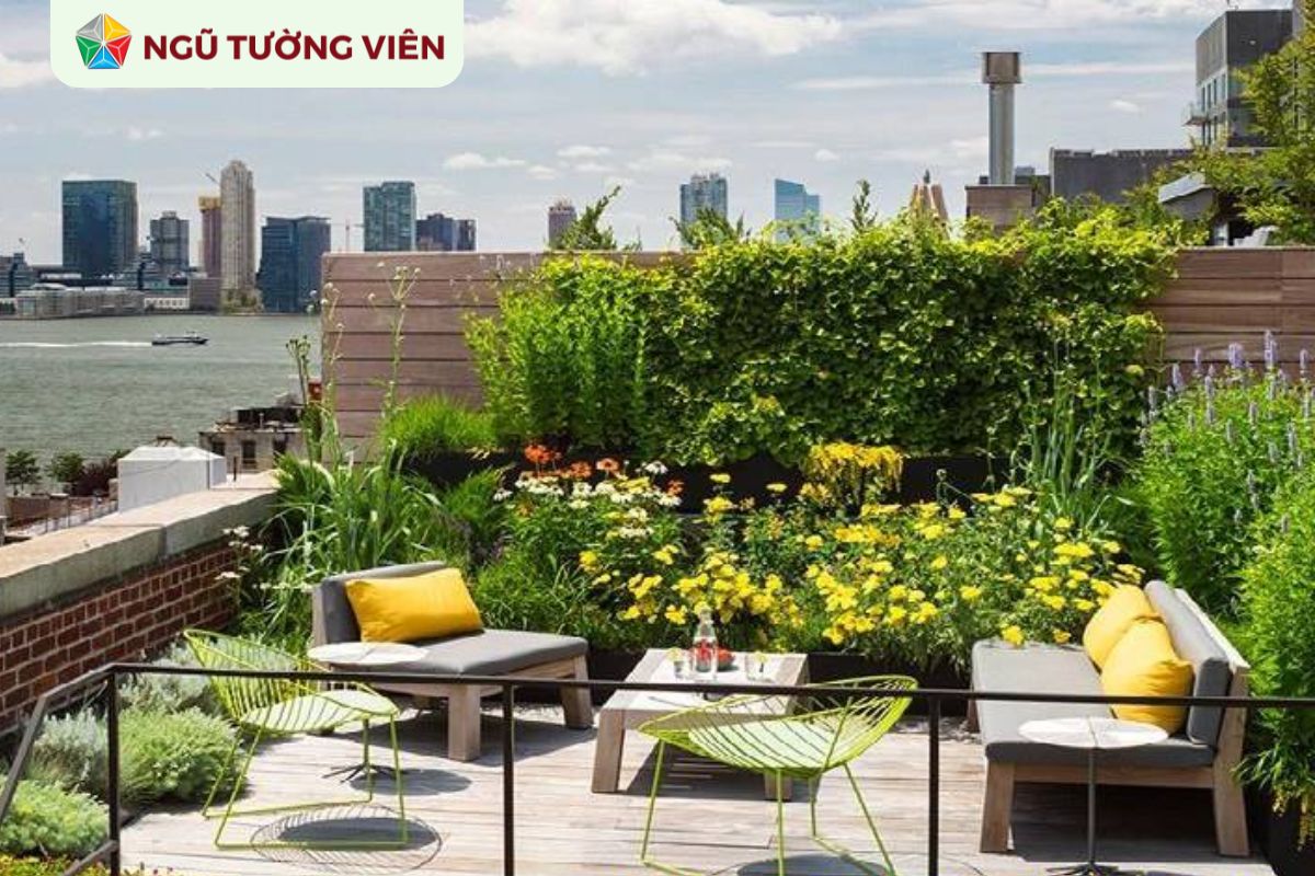Cảnh quan sân vườn đẹp: Thiết kế vườn trên mái độc đáo và đẹp