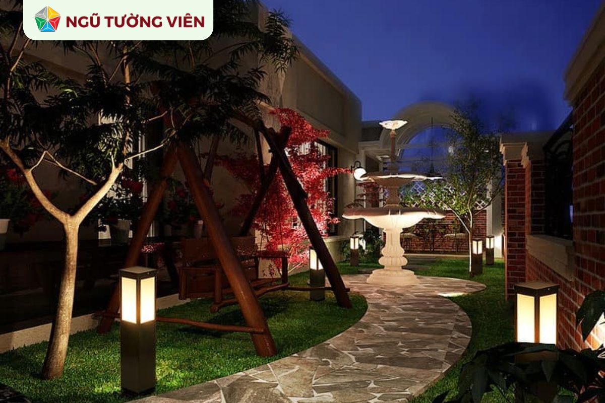 Cảnh quan sân vườn đẹp: Bí quyết bố trí ánh sáng