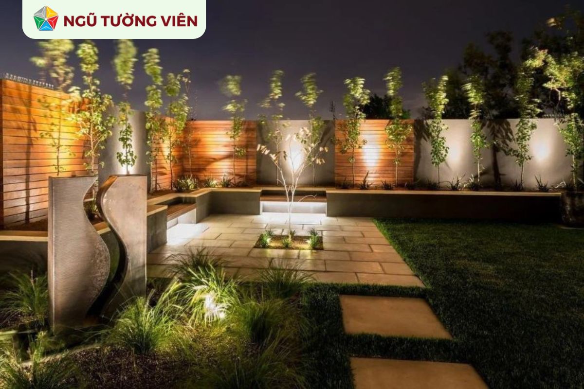 Cảnh quan sân vườn đẹp: Bí quyết bố trí ánh sáng