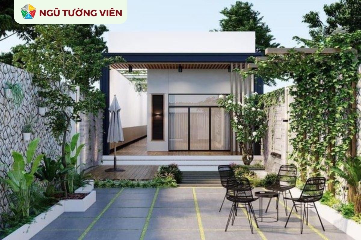 Cảnh quan sân vườn đẹp: Bố trí sân trước nhà đẹp mắt