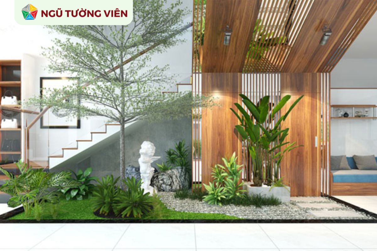 Cảnh quan sân vườn đẹp: Mẫu tiểu cảnh phòng khách ấn tượng