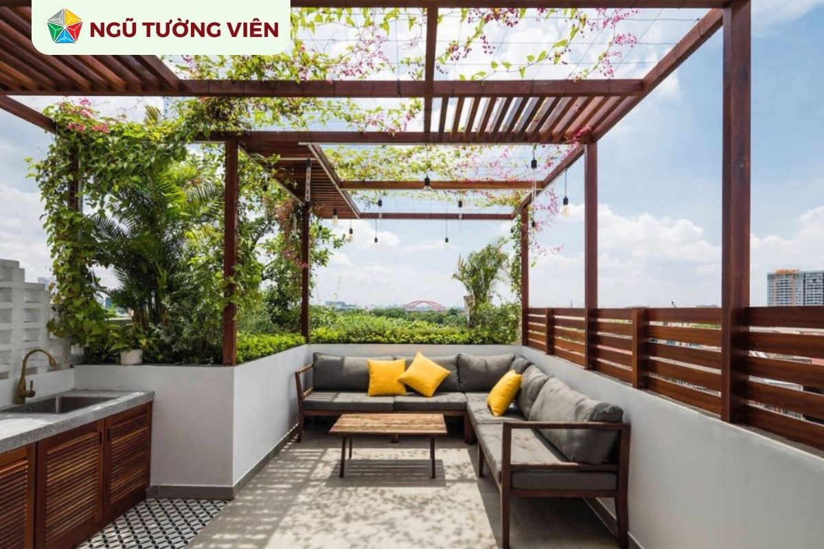 Cảnh quan sân vườn đẹp: Thiết kế không gian sân thượng đẹp
