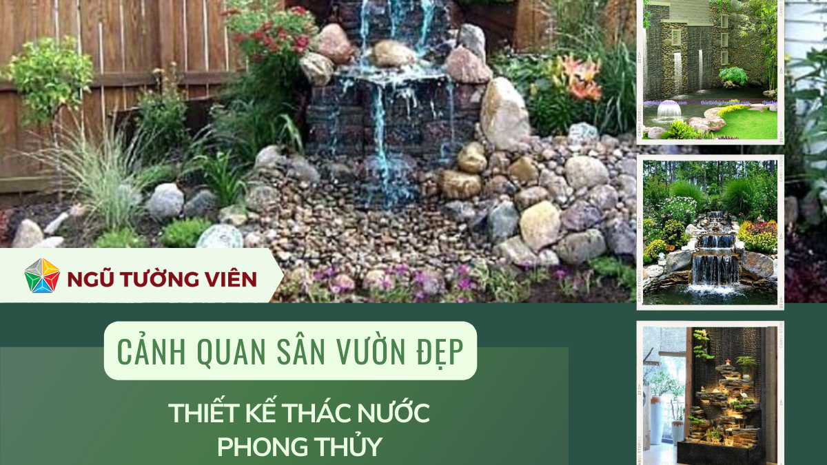 Cảnh quan sân vườn đẹp: Thiết kế thác nước phong thủy