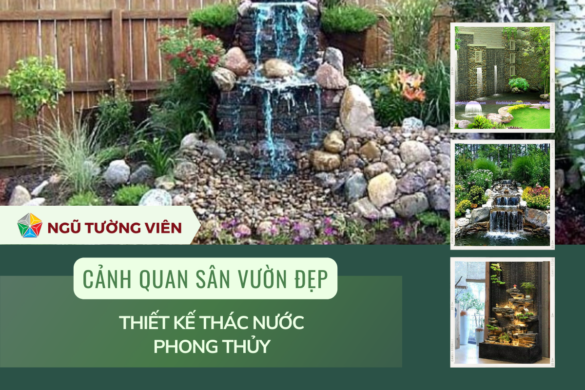 Cảnh quan sân vườn đẹp: Thiết kế thác nước phong thủy