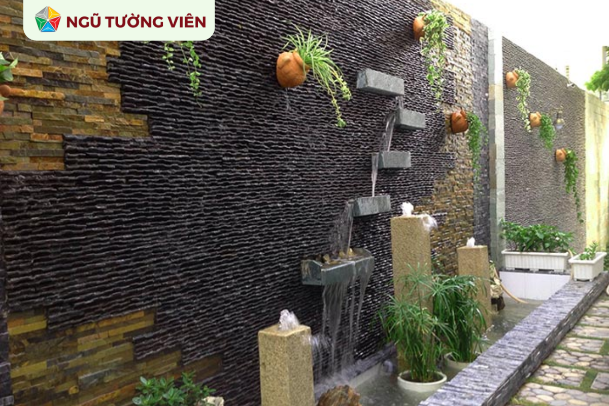 Cảnh quan sân vườn đẹp: Thiết kế thác nước phong thủy