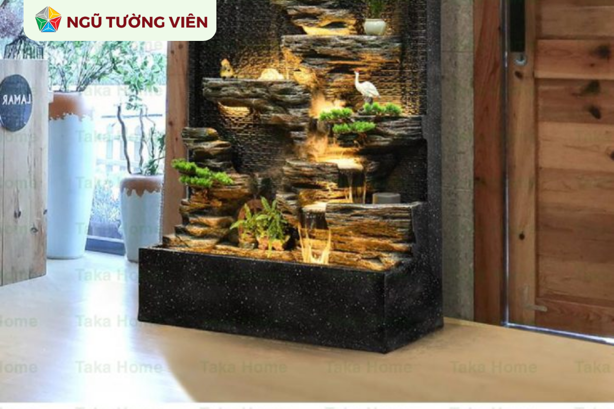 Cảnh quan sân vườn đẹp: Thiết kế thác nước phong thủy Cảnh quan sân vườn đẹp: Thiết kế thác nước phong thủy