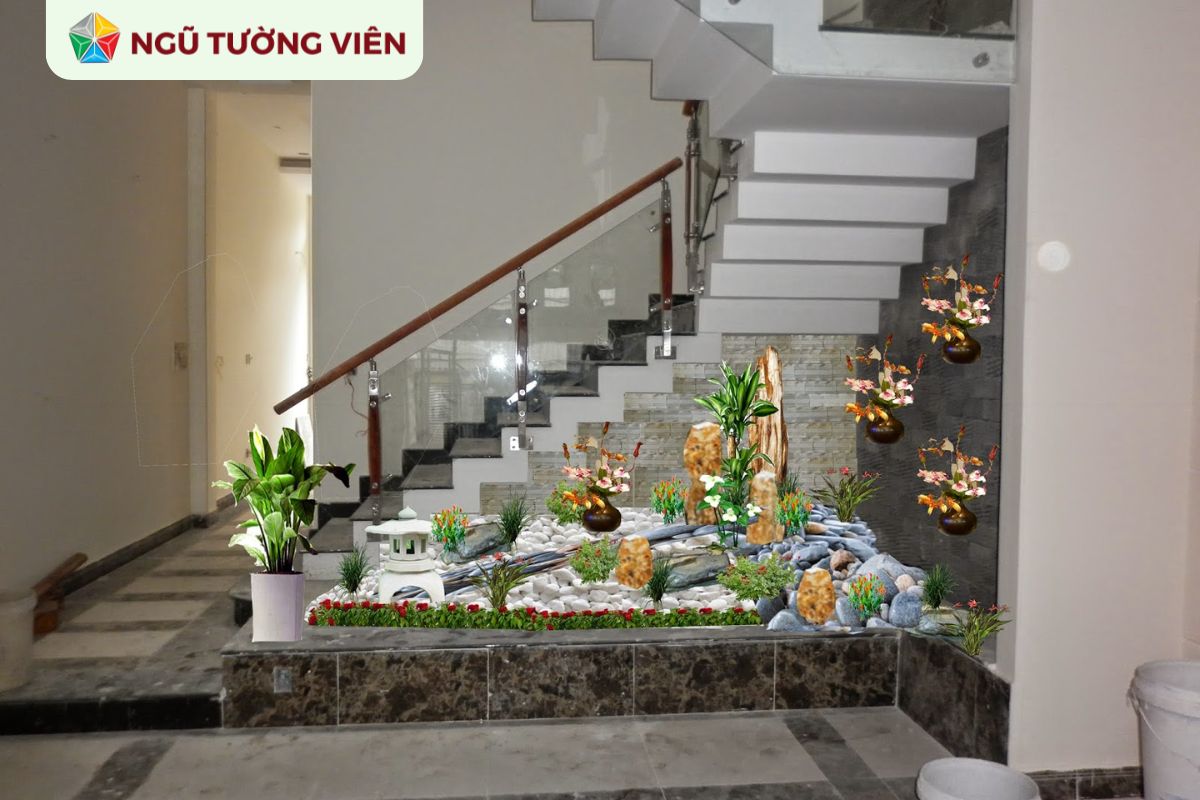 Cảnh quan sân vườn đẹp: Thiết kế tiểu cảnh gầm cầu thang Cảnh quan sân vườn đẹp: Thiết kế tiểu cảnh gầm cầu thang