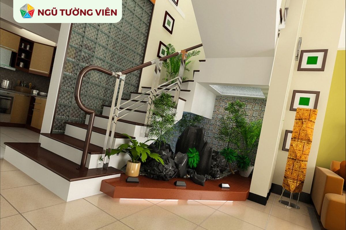 Cảnh quan sân vườn đẹp: Thiết kế tiểu cảnh gầm cầu thang