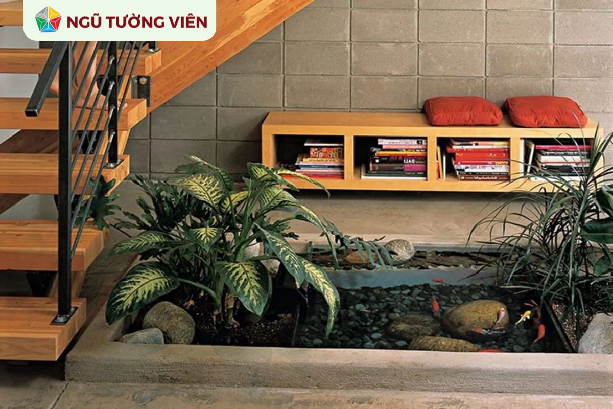 Cảnh quan sân vườn đẹp: Thiết kế tiểu cảnh gầm cầu thang