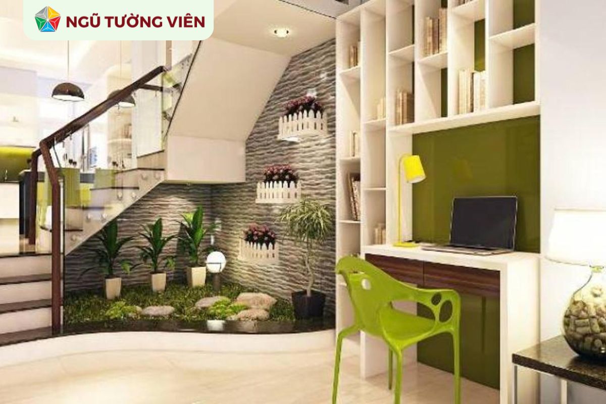 Cảnh quan sân vườn đẹp: Thiết kế tiểu cảnh gầm cầu thang Cảnh quan sân vườn đẹp: Thiết kế tiểu cảnh gầm cầu thang