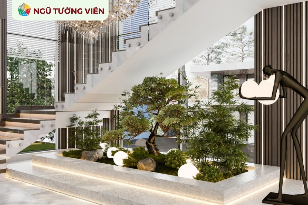 Cảnh quan sân vườn đẹp: Thiết kế tiểu cảnh gầm cầu thang Cảnh quan sân vườn đẹp: Thiết kế tiểu cảnh gầm cầu thang