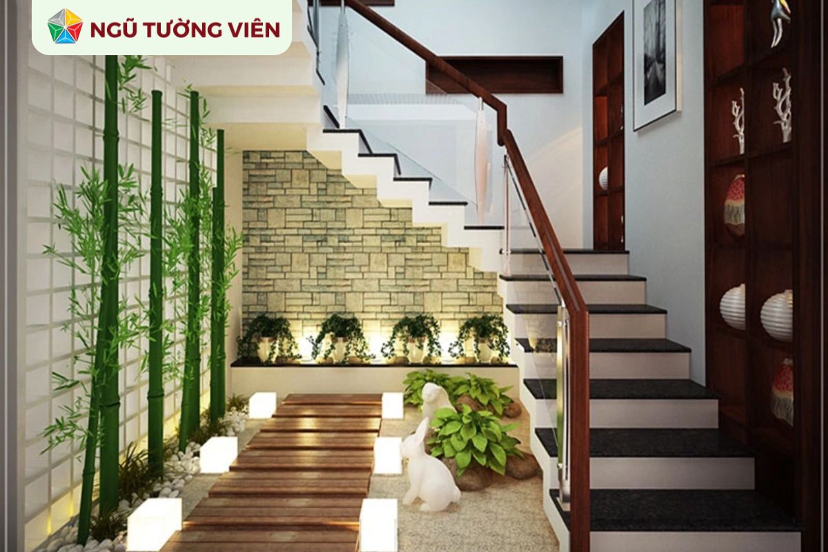 Cảnh quan sân vườn đẹp: Thiết kế tiểu cảnh gầm cầu thang Cảnh quan sân vườn đẹp: Thiết kế tiểu cảnh gầm cầu thang