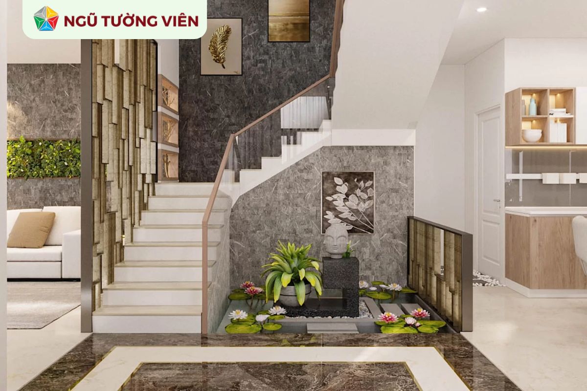 Cảnh quan sân vườn đẹp: Thiết kế tiểu cảnh gầm cầu thang Cảnh quan sân vườn đẹp: Thiết kế tiểu cảnh gầm cầu thang