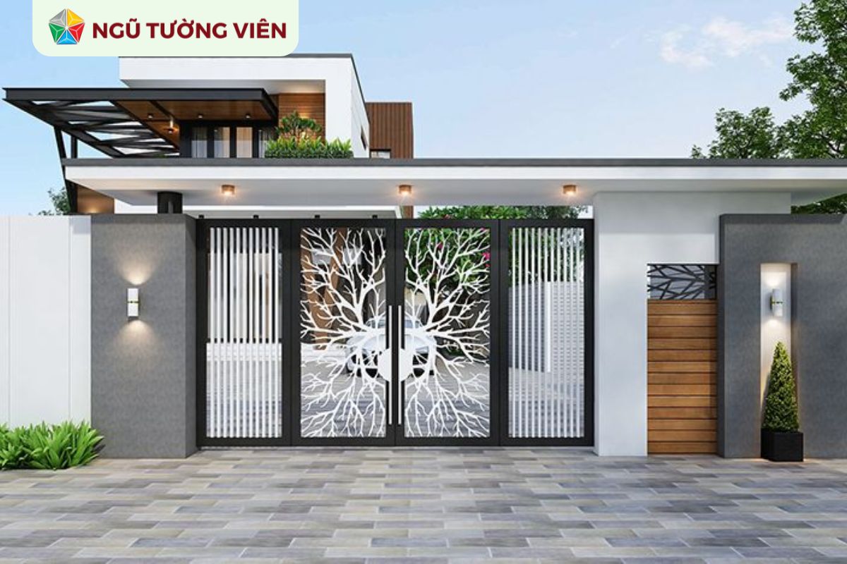 Cảnh quan sân vườn đẹp: Mẫu thiết kế cổng sân ấn tượng