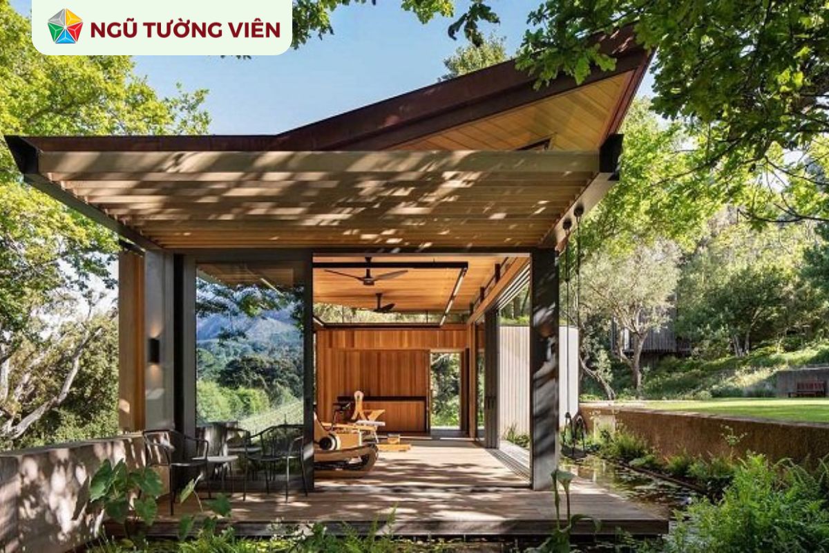Cảnh quan sân vườn đẹp: Thiết kế nhà gỗ hợp xu hướng hiện đại
