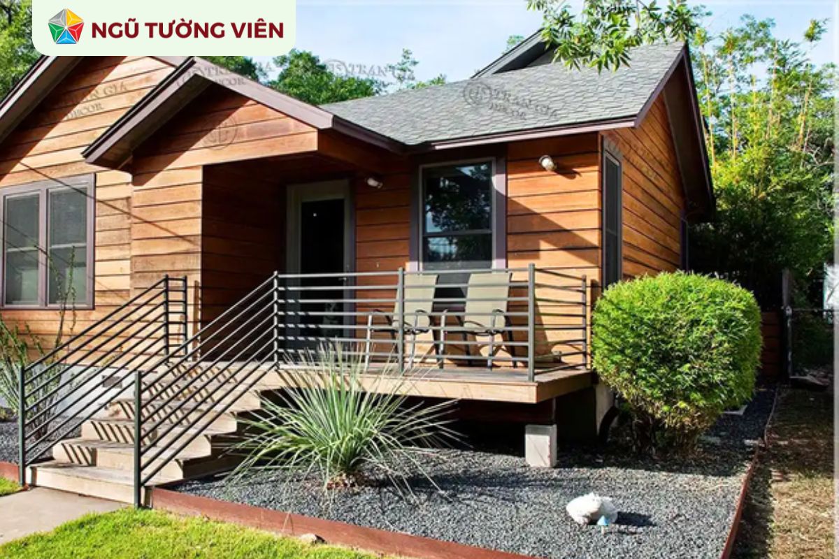Cảnh quan sân vườn đẹp: Thiết kế nhà gỗ hợp xu hướng hiện đại