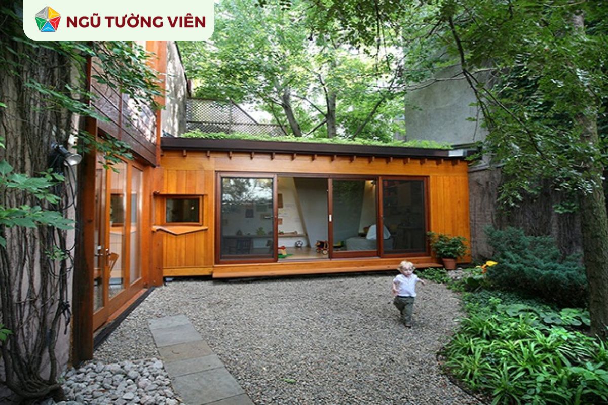 Cảnh quan sân vườn đẹp: Thiết kế nhà gỗ hợp xu hướng hiện đại