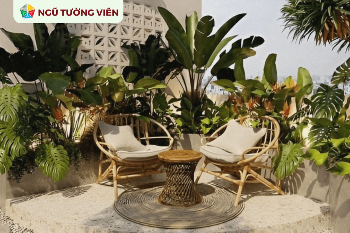 Cảnh quan sân vườn đẹp: Thiết kế vườn nhiệt đới trên sân thượng Cảnh quan sân vườn đẹp: Thiết kế vườn nhiệt đới trên sân thượng