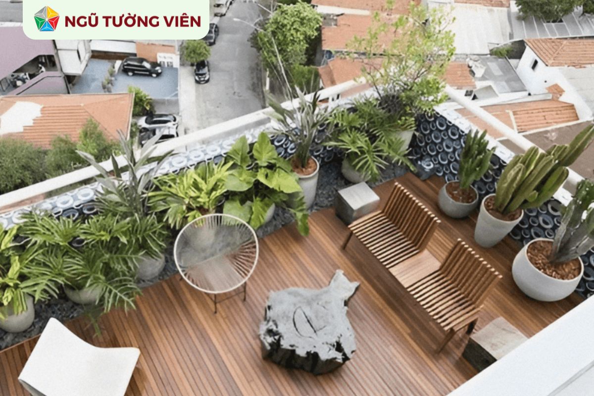 Cảnh quan sân vườn đẹp: Thiết kế vườn nhiệt đới trên sân thượng Cảnh quan sân vườn đẹp: Thiết kế vườn nhiệt đới trên sân thượng