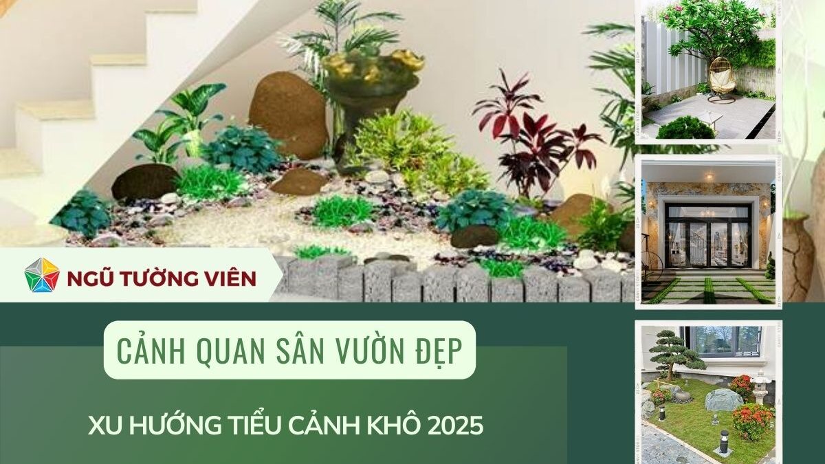 Cảnh quan sân vườn đẹp: Xu hướng tiểu cảnh khô 2025