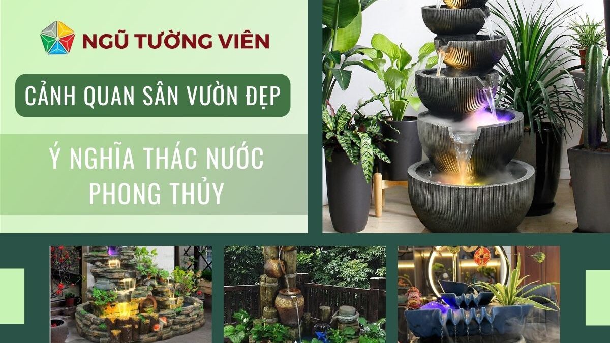 Cảnh quan sân vườn đẹp: Ý nghĩa thác nước phong thủy