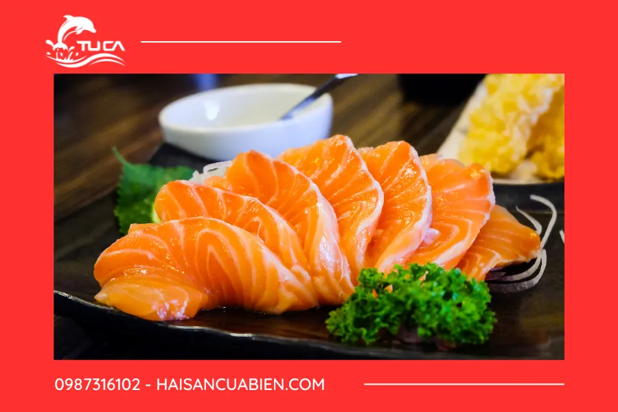 Bước 3: Cách trang trí sashimi cá hồi