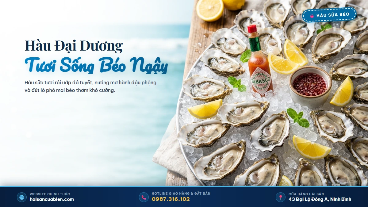 Hàu nướng mỡ hành phô mai Hải Sản Cửa Biển